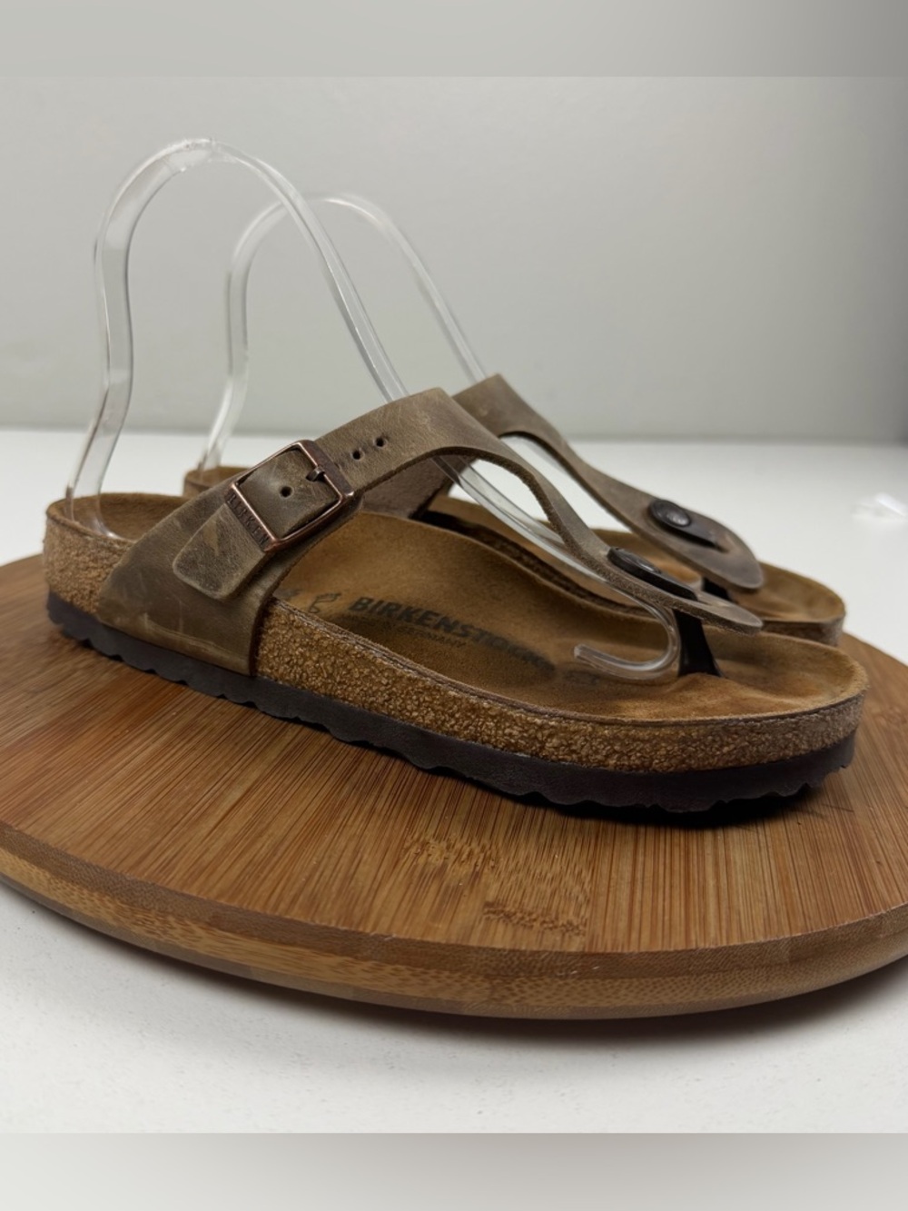 Birkenstock Gizeh Leather Thong Sandals in Brown